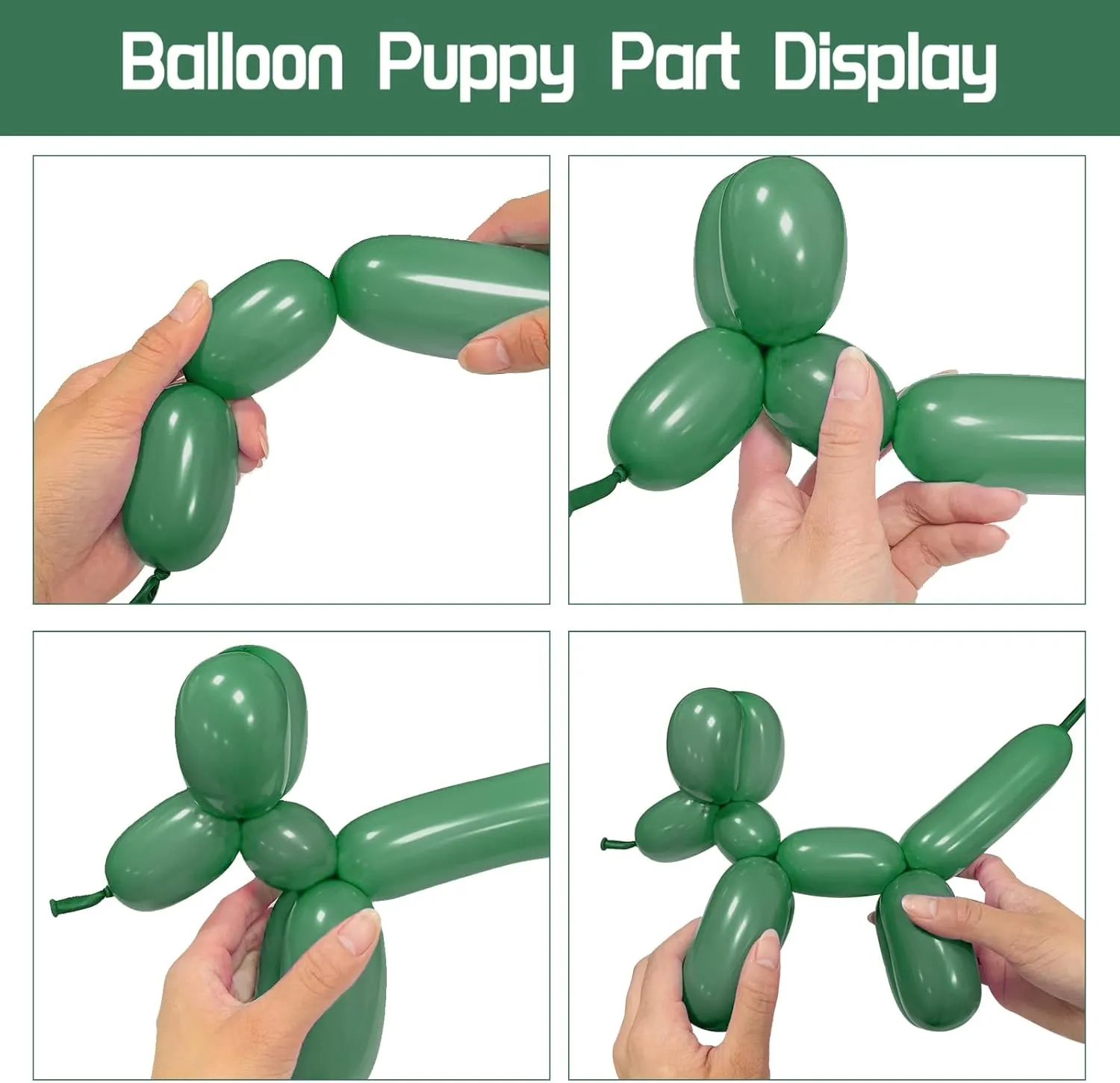 100pcs Sage Green 260 Balloons, Thickening Latex Green 260q Balloon for Animal Model, Long Twisting Balloons for Halloween Xmas Presents, Animal Shape, Birthdays Clowns. (Sage Green)