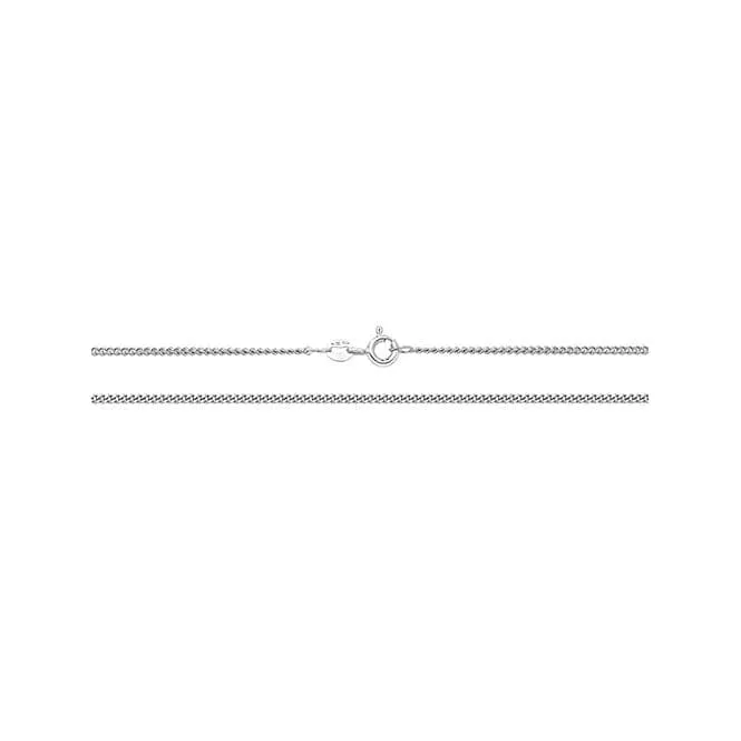 18K White Gold Close Curb Chain Necklace CQ162W