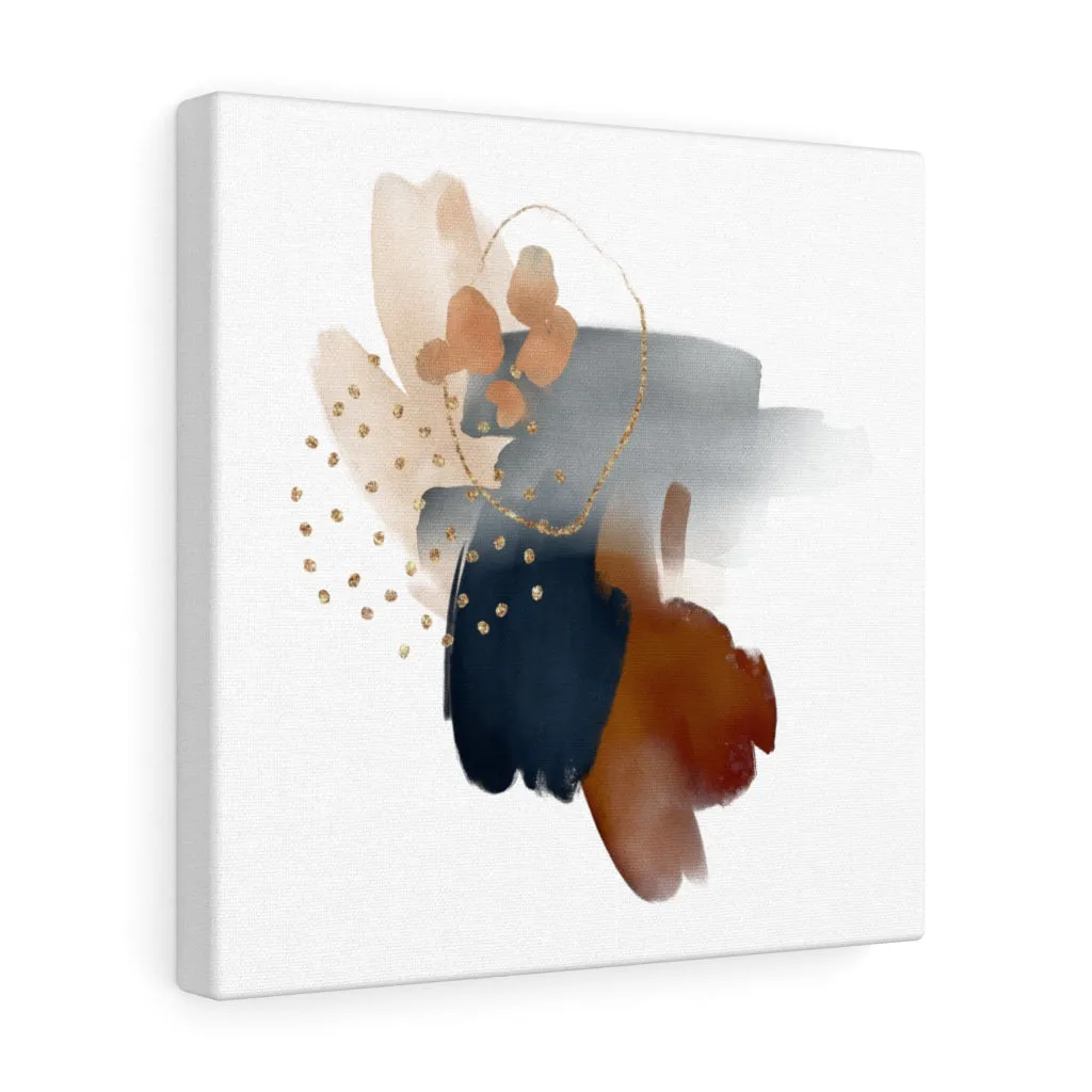 Abstract Canvas Art | Navy Blue White Grey Brown