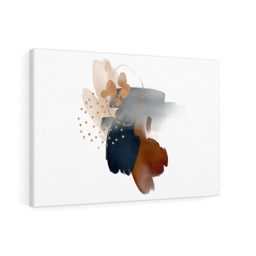 Abstract Canvas Art | Navy Blue White Grey Brown