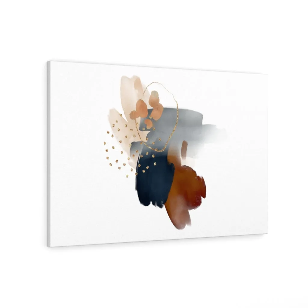 Abstract Canvas Art | Navy Blue White Grey Brown