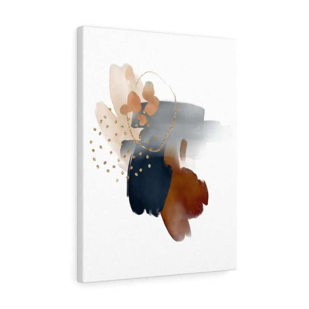 Abstract Canvas Art | Navy Blue White Grey Brown