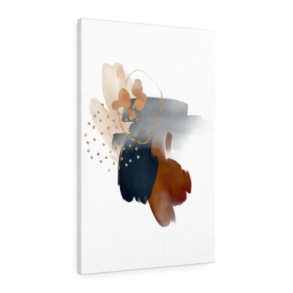 Abstract Canvas Art | Navy Blue White Grey Brown