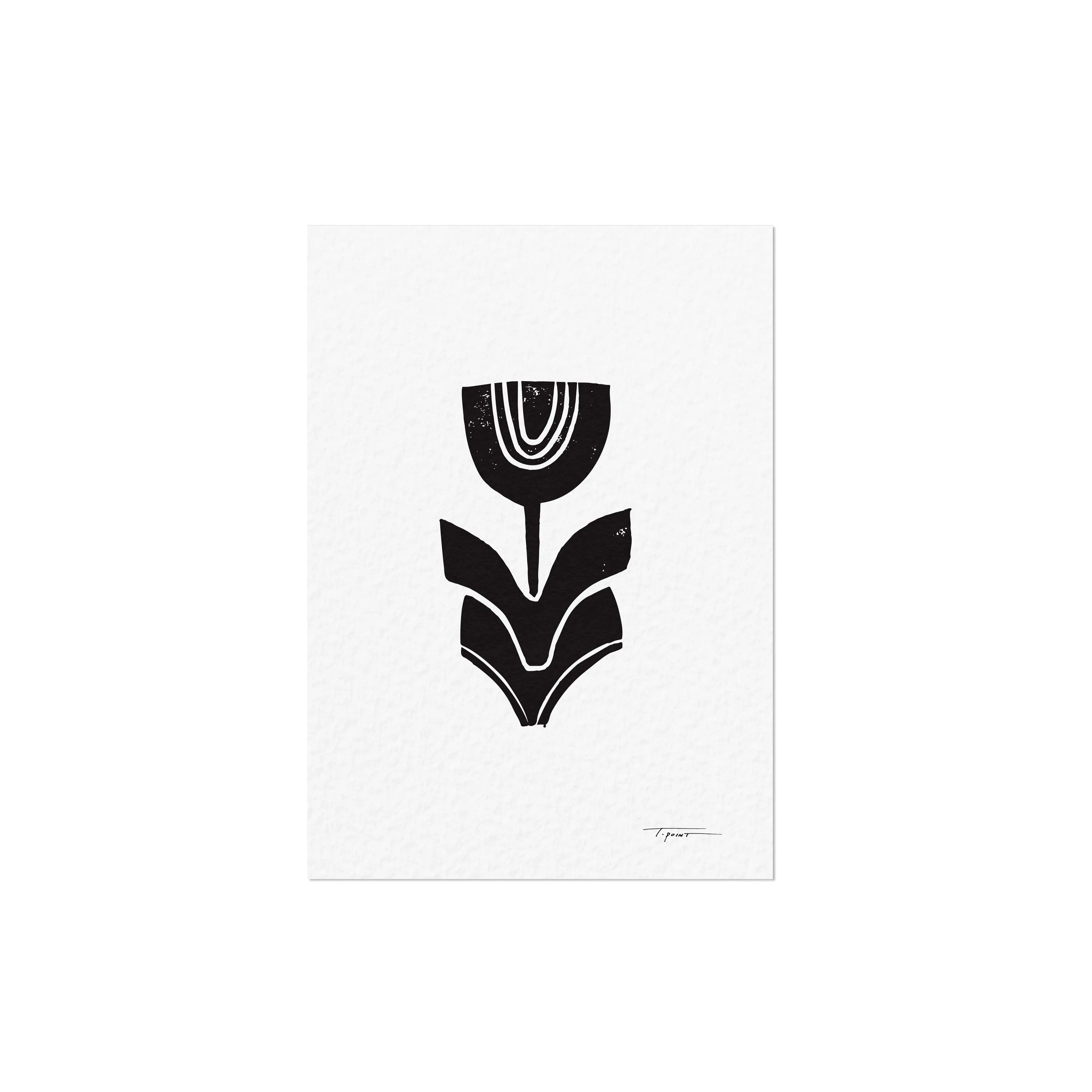 Abstract Tulip I Mini Block Print