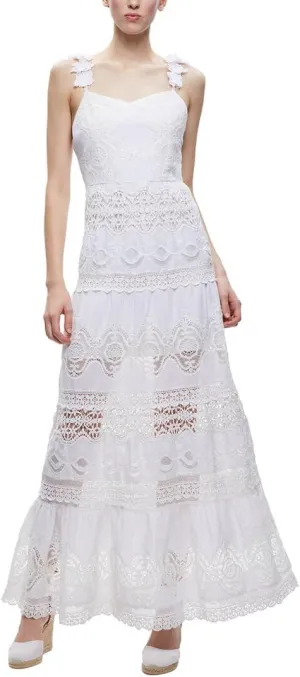 alice   olivia Alora Linen-Blend Midi Dress