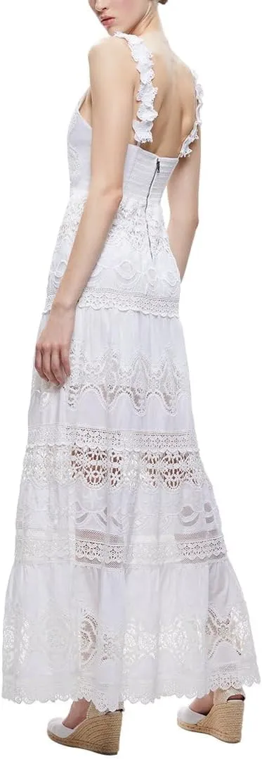 alice   olivia Alora Linen-Blend Midi Dress