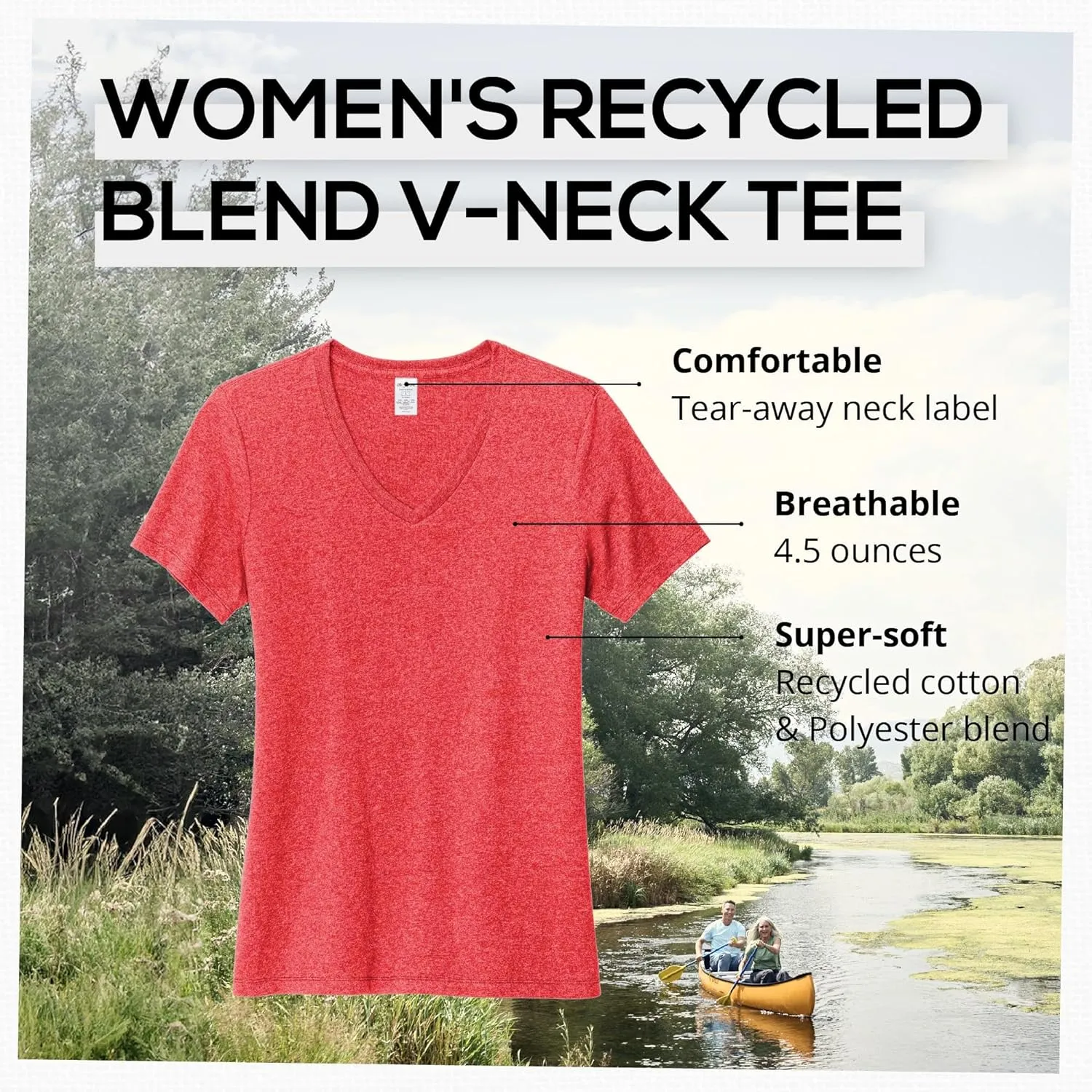 Allmade Women's Recycled Blend V-Neck T-Shirt