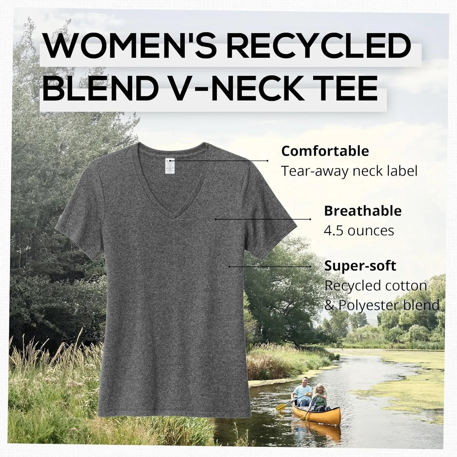 Allmade Women's Recycled Blend V-Neck T-Shirt