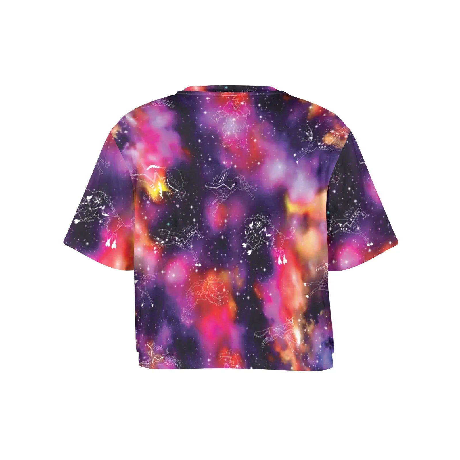 Animal Ancestors 9 Cosmic Swirl Purple and Red Women's Cropped T-shirt