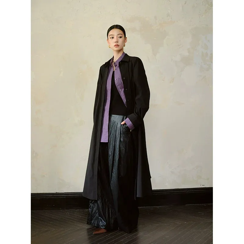 Black Silhouette Trench Coat