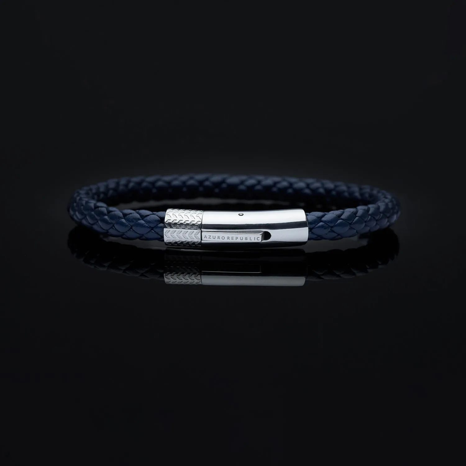 Blue Leather Bracelet