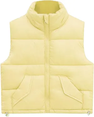 Boys Vest Puffer Baby Girls Winter Down Cotton Vest With Warm Outwear Coat Kids Stand Collar Down Puffy Vest