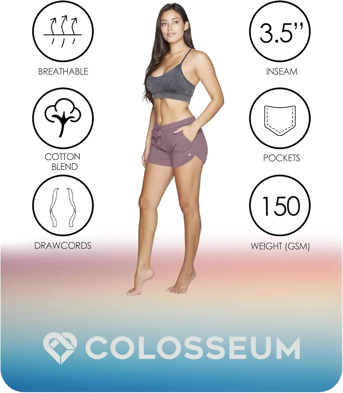 COLOSSEUM Active Women's Simone Cotton Blend Yoga and Running Short