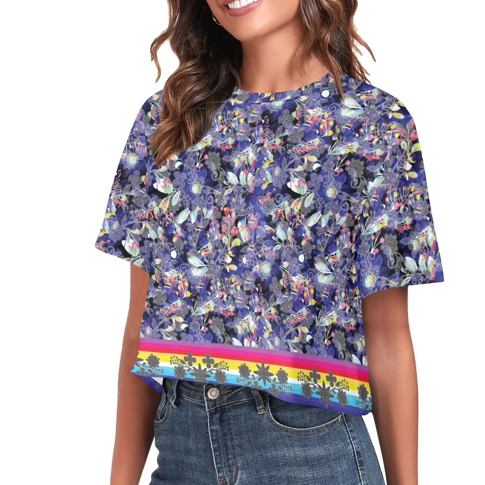 Culture in Nature Blue Women's Cropped T-shirt