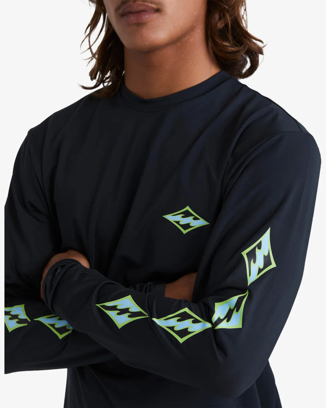 D-Bah Loose Fit Long Sleeve Surf Tee - Black