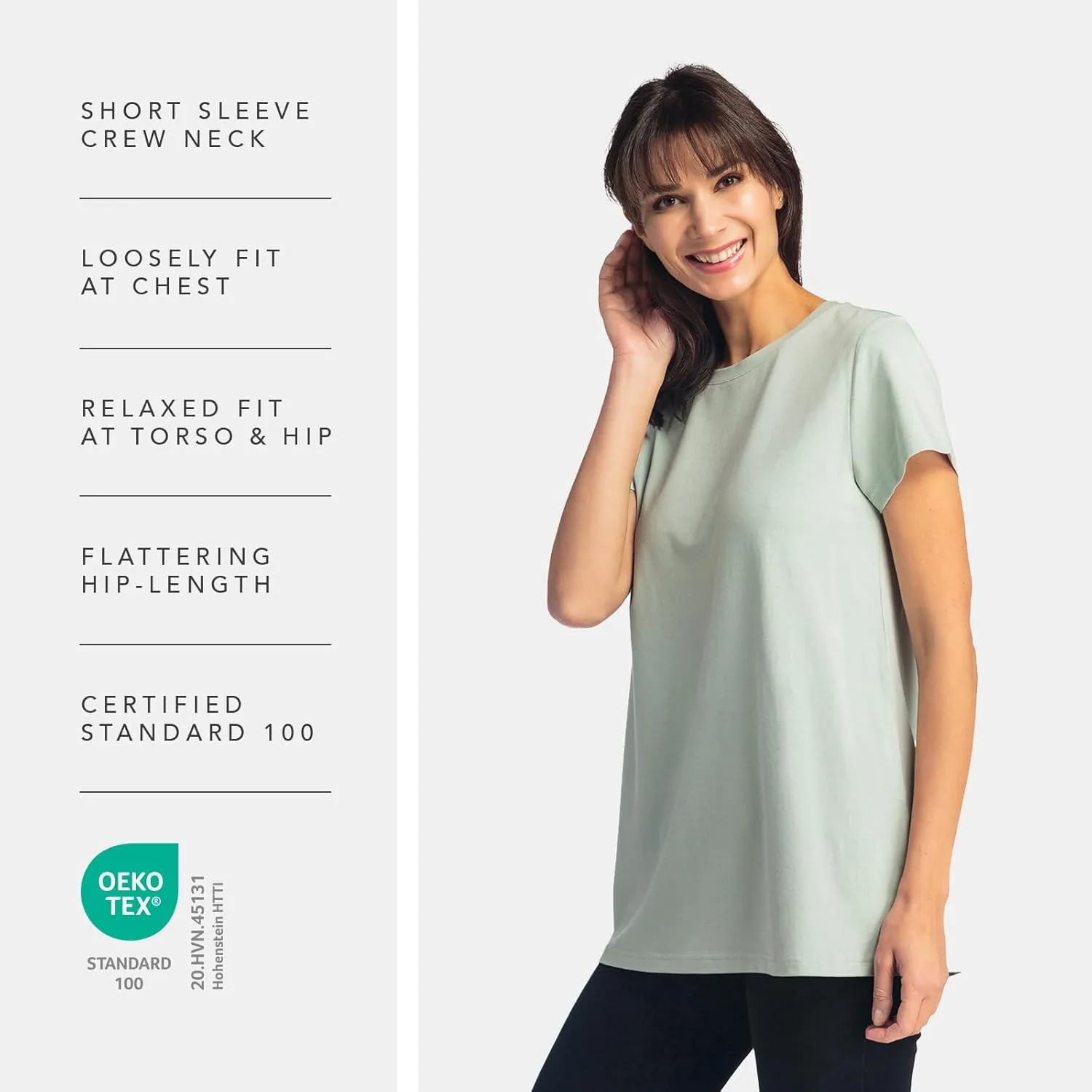 Fishers Finery Womens Ecofabric Organic Cotton & Rayon Blend Crew Neck Shirt | Relaxed Fit