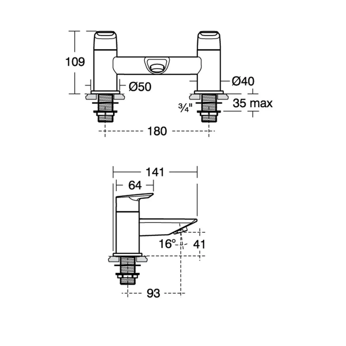 Ideal Standard Tesi Bath Filler