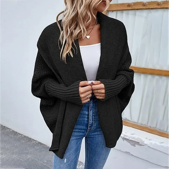KELYWELL Oversized Cardigan Sweaters for Women's Chunky Knit Kimono Slouchy Wrap Batwing Open Front Outwear Coat