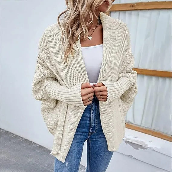 KELYWELL Oversized Cardigan Sweaters for Women's Chunky Knit Kimono Slouchy Wrap Batwing Open Front Outwear Coat