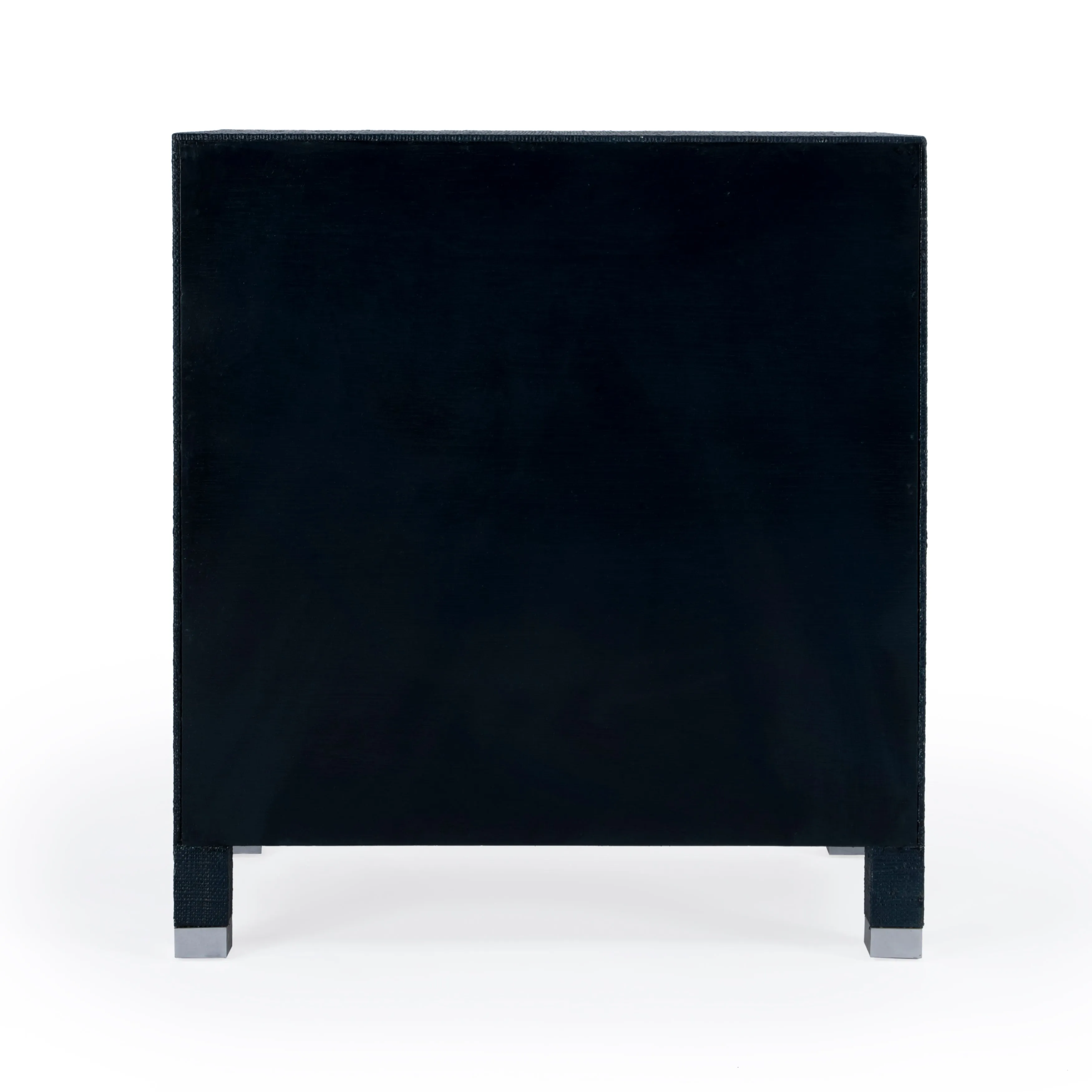 Keros Raffia  3 Drawer Nightstand in Navy and White  5610350