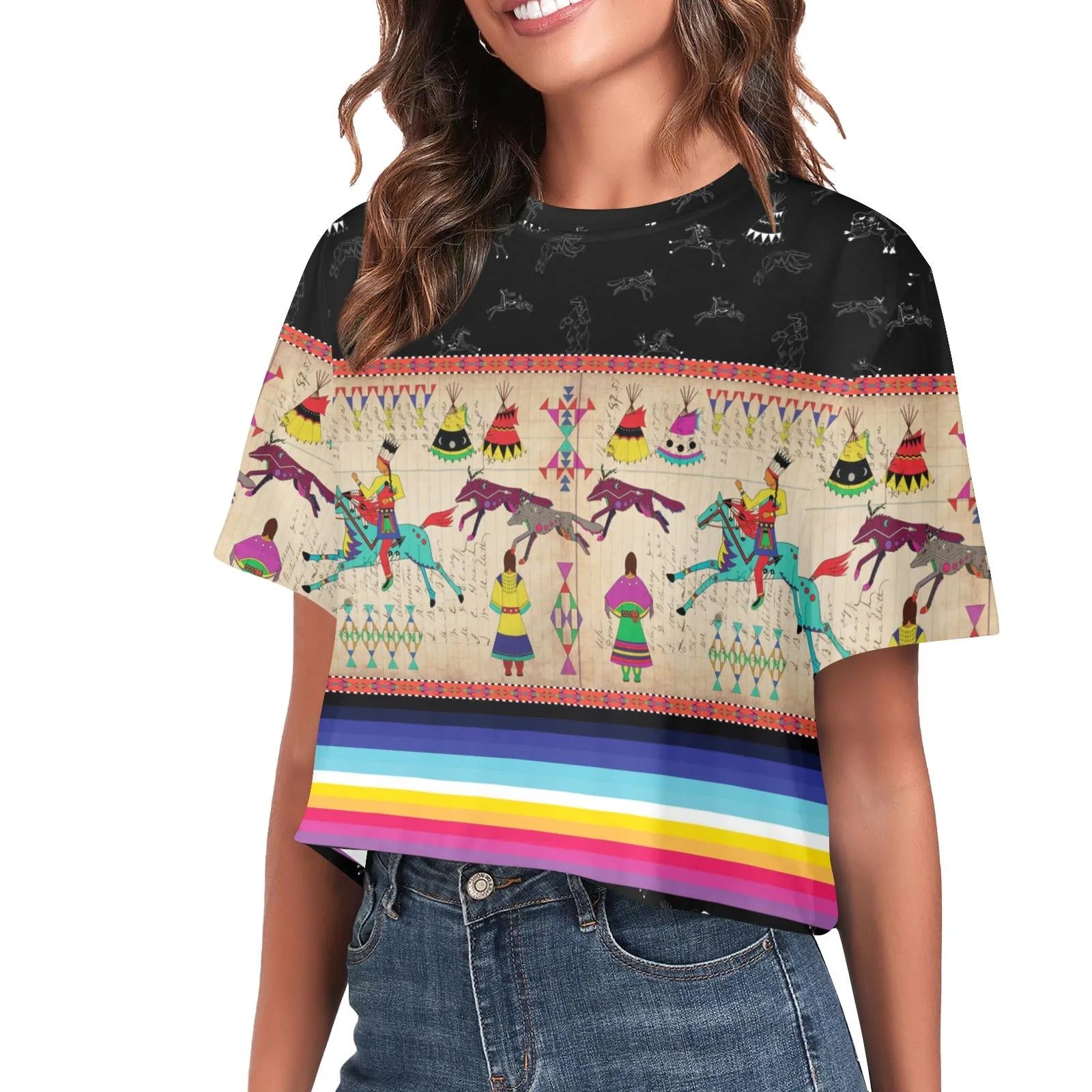 Ledger Village Midnight Women's Cropped T-shirt