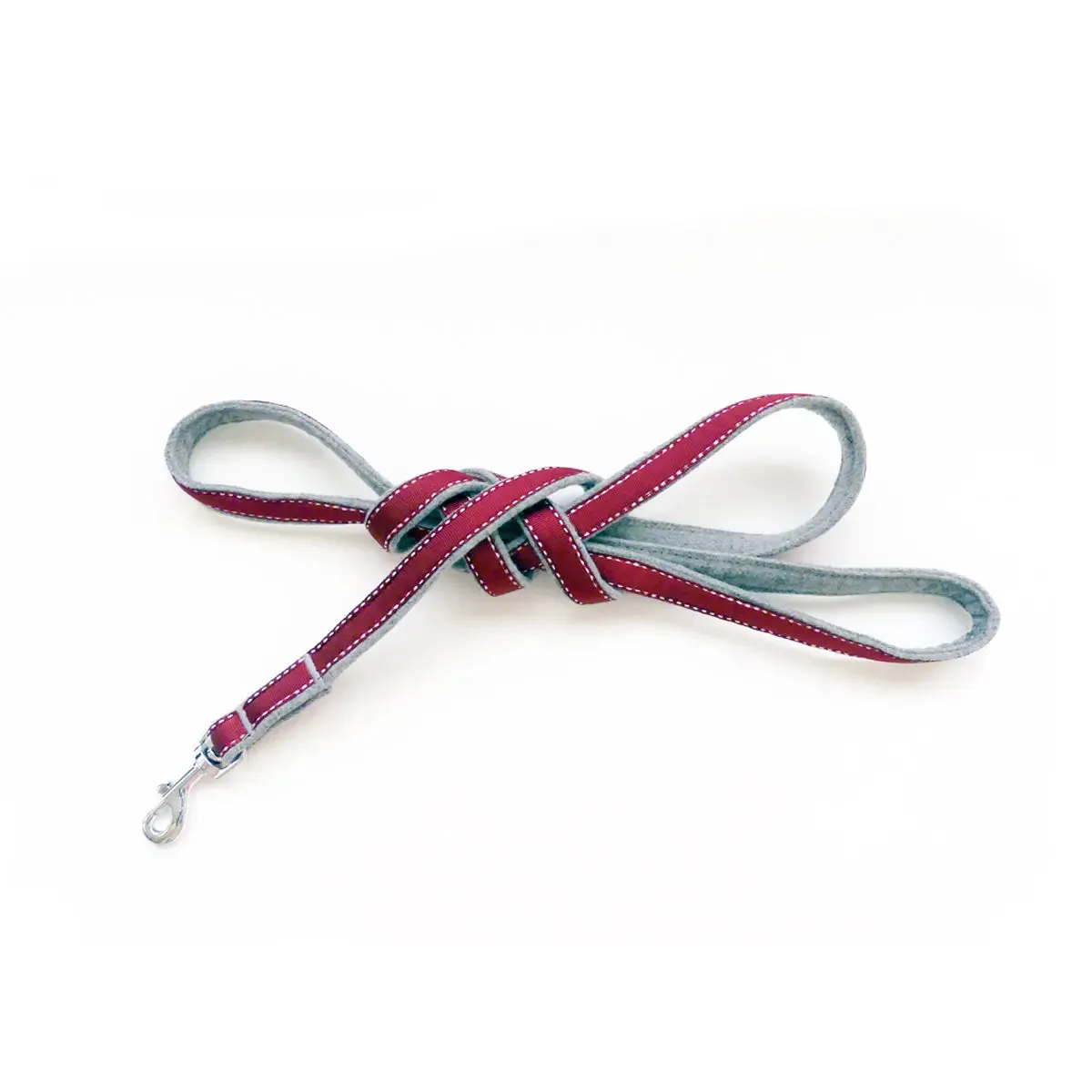 Matching Gray Flannel Dog Leash Brugundy OR Navy