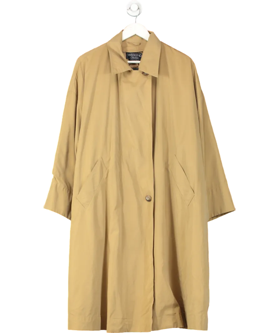 Maxmara Beige Weekend Vintage Camel Zipped Trench Coat UK M/L