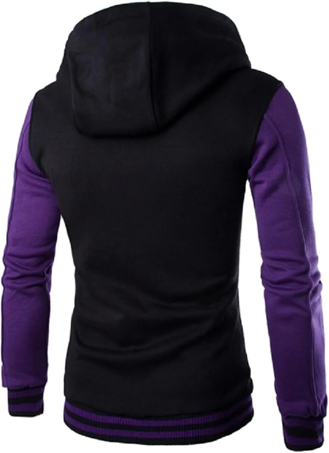 Men's Fashion Varsity Jacket Hoodie Causal Slim Fit Cotton Letterman Baseball Bomber Jackets with Hood for Men