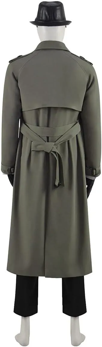 Men's Karl Heisenberg Cosplay Costume Halloween Army Green Military Trench Coat Suit