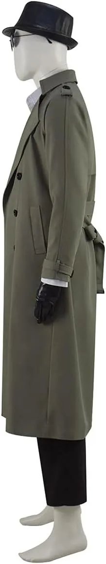 Men's Karl Heisenberg Cosplay Costume Halloween Army Green Military Trench Coat Suit