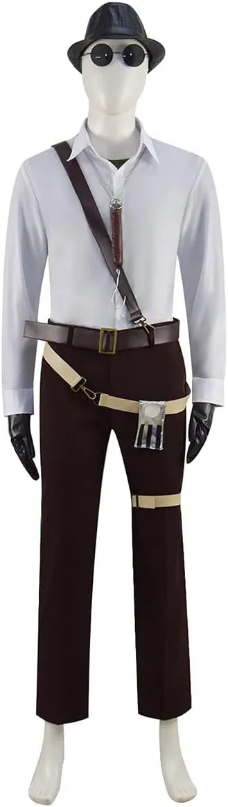 Men's Karl Heisenberg Cosplay Costume Halloween Army Green Military Trench Coat Suit