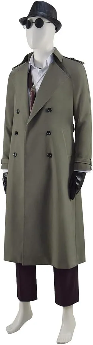 Men's Karl Heisenberg Cosplay Costume Halloween Army Green Military Trench Coat Suit