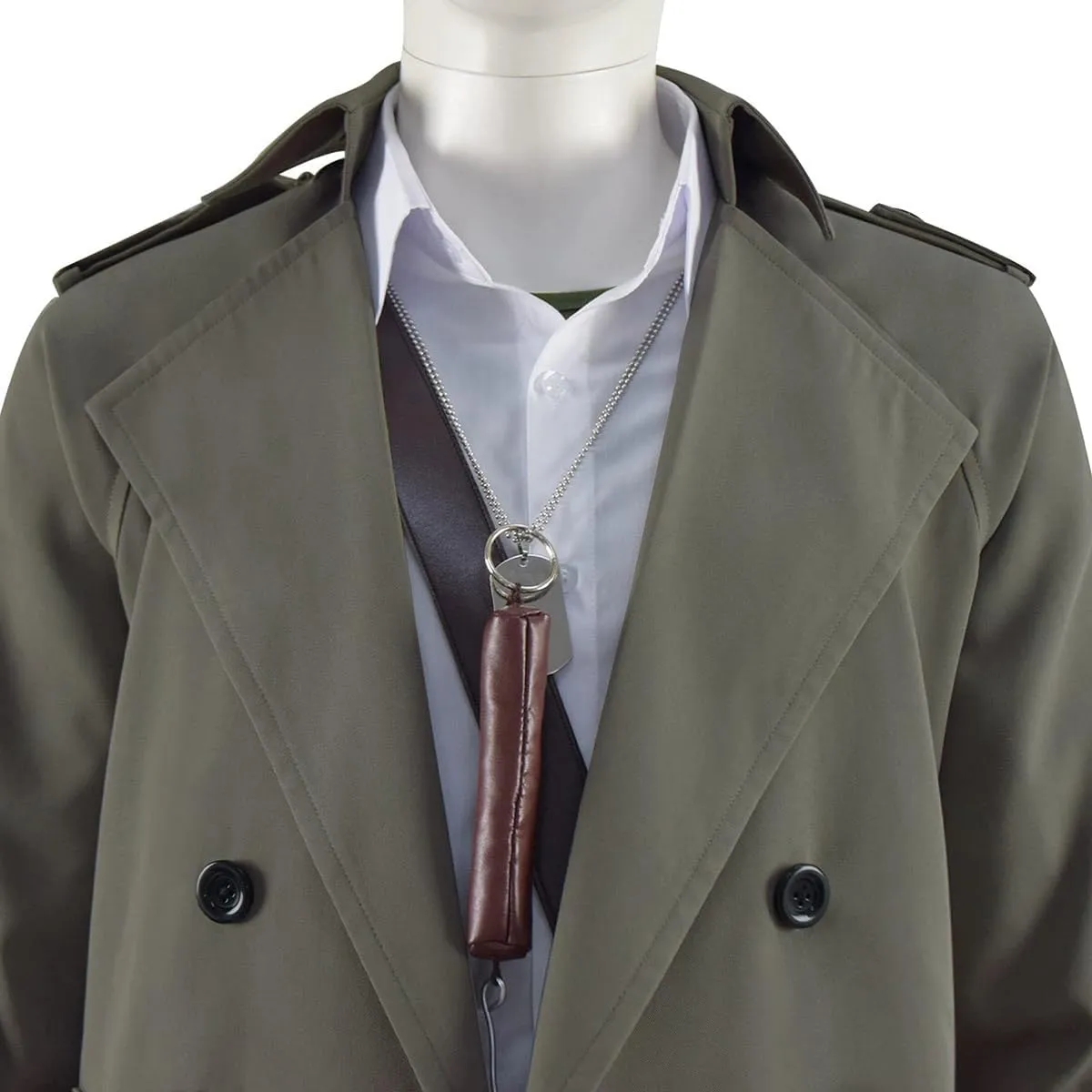 Men's Karl Heisenberg Cosplay Costume Halloween Army Green Military Trench Coat Suit