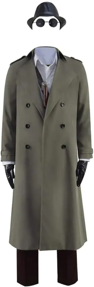 Men's Karl Heisenberg Cosplay Costume Halloween Army Green Military Trench Coat Suit