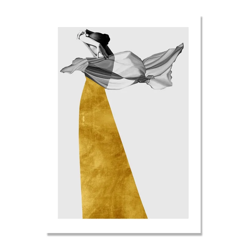 Nordic Poster Women Figure Wall Art Canvas Prints Unframed