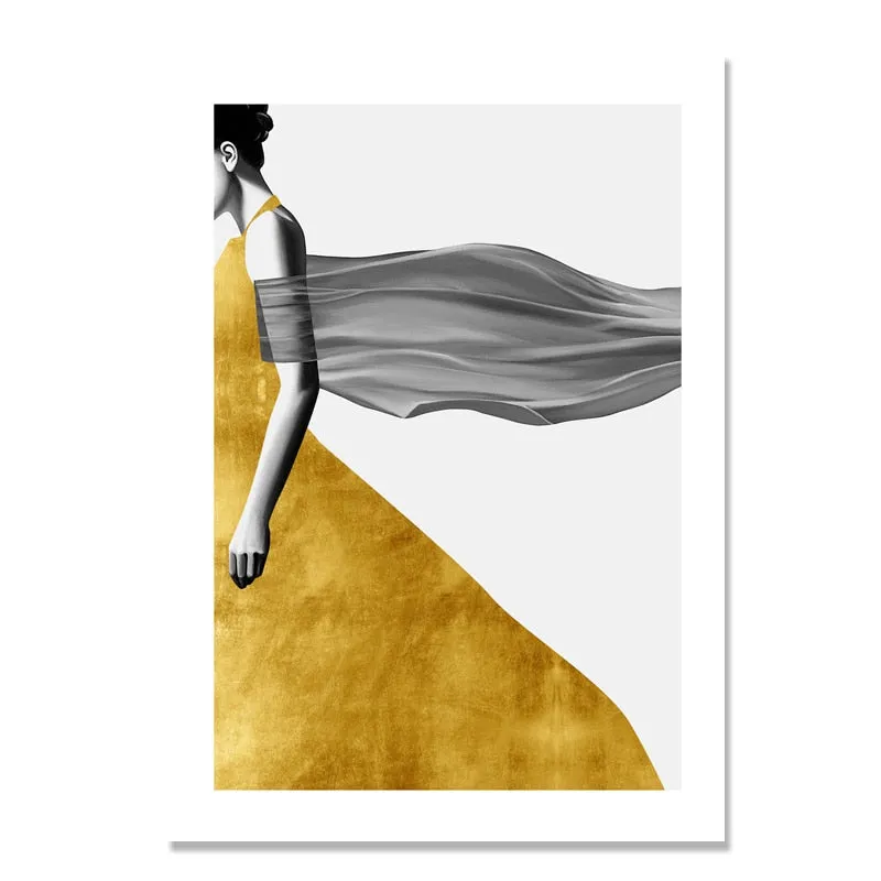 Nordic Poster Women Figure Wall Art Canvas Prints Unframed