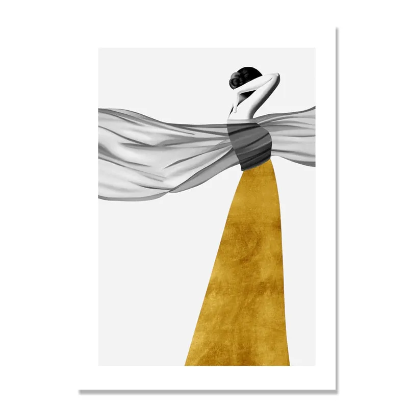 Nordic Poster Women Figure Wall Art Canvas Prints Unframed