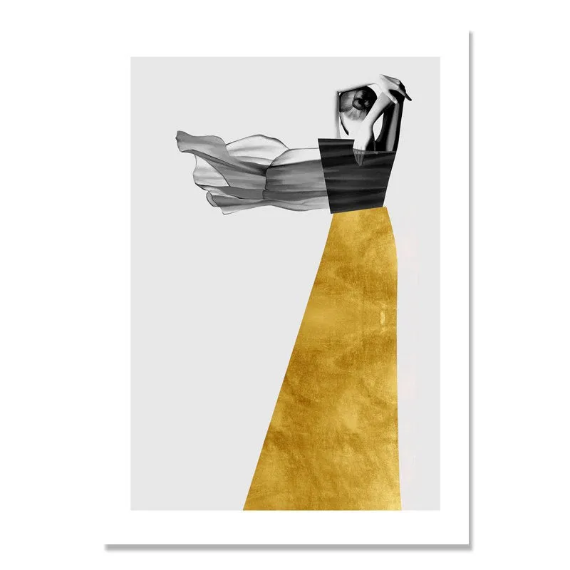 Nordic Poster Women Figure Wall Art Canvas Prints Unframed