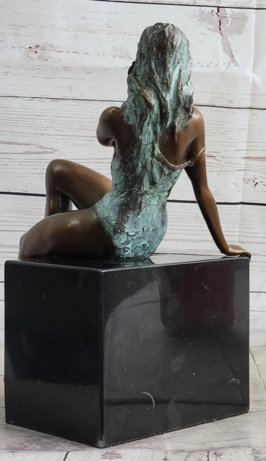 Nude Girl Real Bronze Sculpture Hot Sexy Erotic Original Signed Home Art Decor