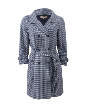Open Neck Gingham Trench
