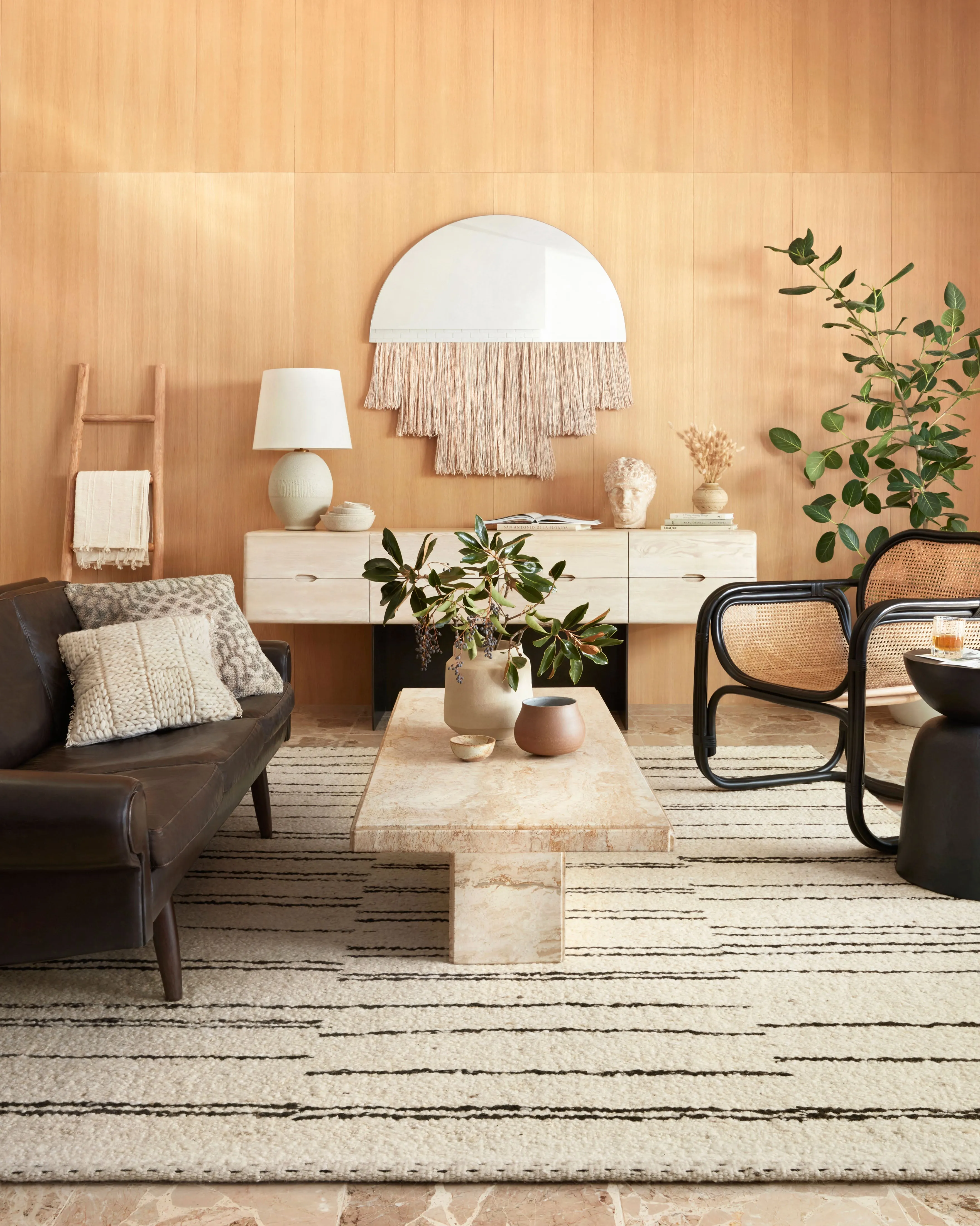 Roman Rug in Natural & Charcoal