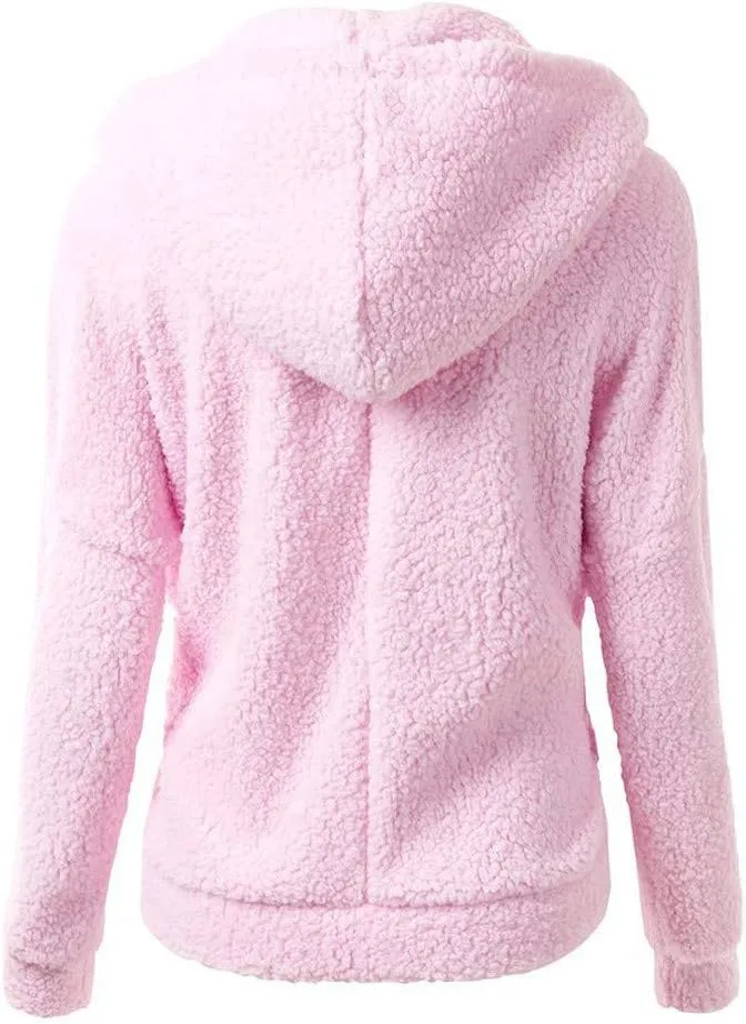Sherpa Jackets For Women Winter Coats Faux Fur Lined Hooides Oversized Fluffy Fuzzy Fleece Jacket Casual Warm Outerwear
