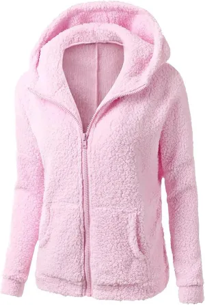 Sherpa Jackets For Women Winter Coats Faux Fur Lined Hooides Oversized Fluffy Fuzzy Fleece Jacket Casual Warm Outerwear