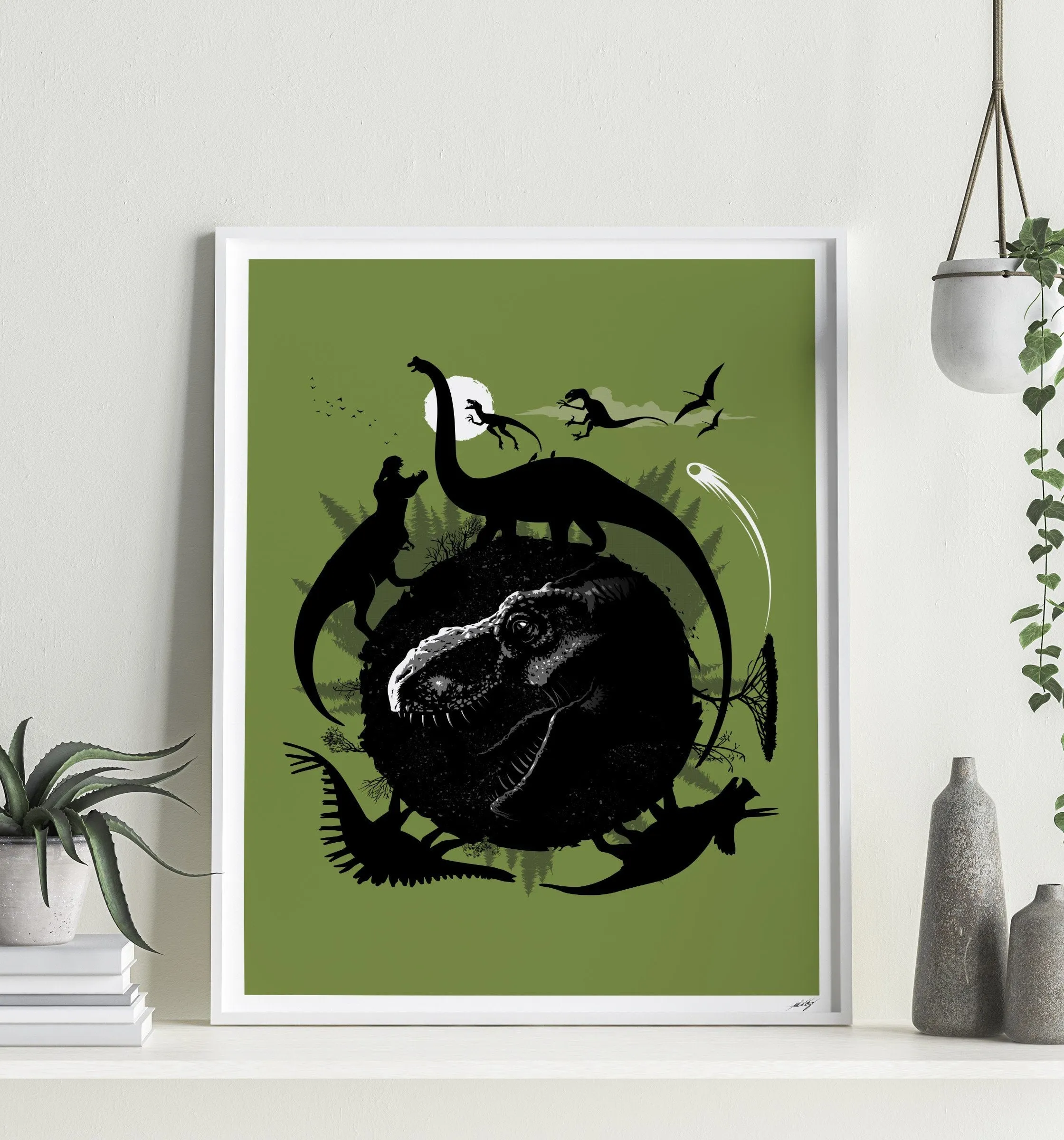 T-Rex Circle Fine Art Print