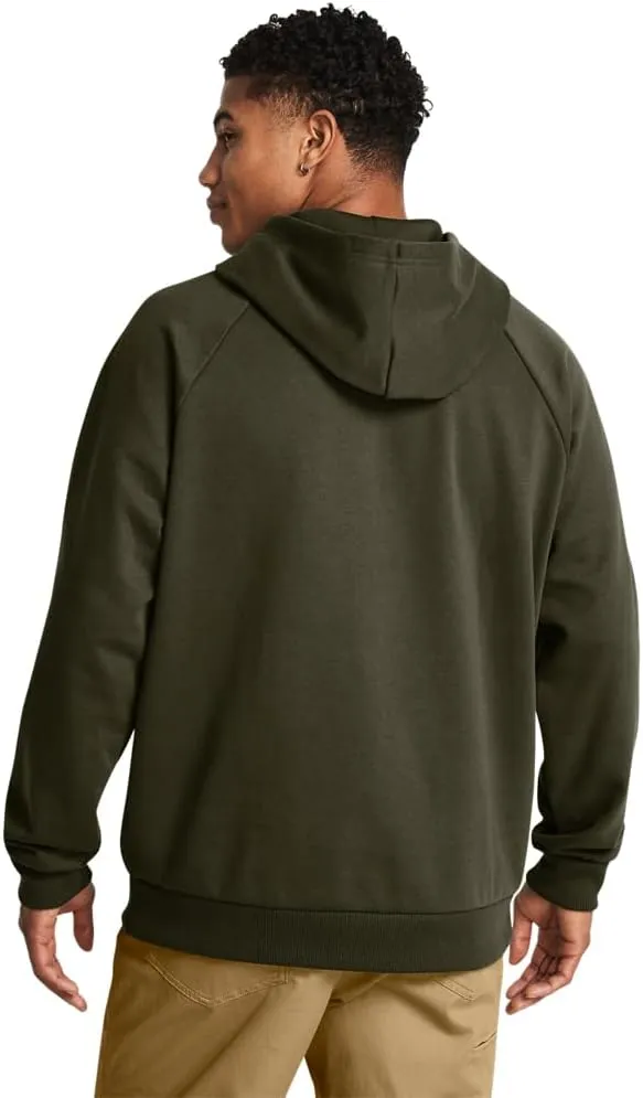 Under Armour Men's Rival Fleece Antler Wordmark Hoodie | Ultra-Soft Cotton-Blend Mens Sweatshirt | Hooded Athletic Pullover