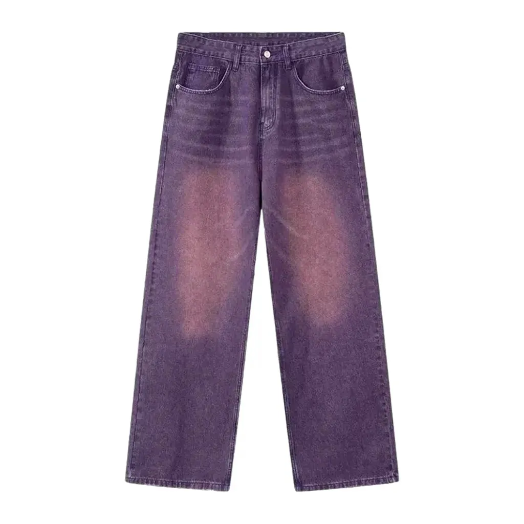 Whiskered baggy boho jeans for men