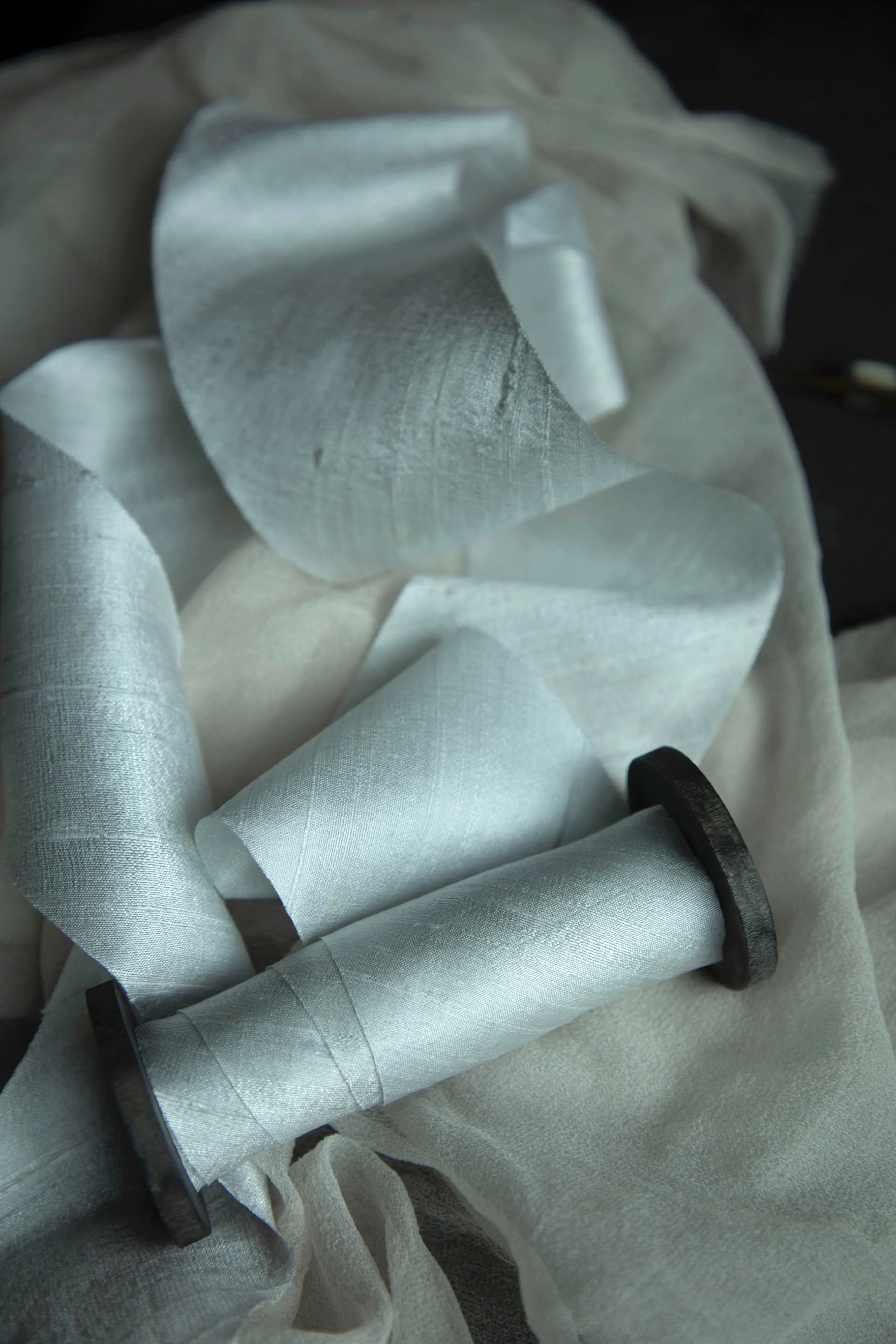 White Whisper {Dupioni} Silk Ribbon