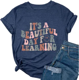 Yimoya Funny Teacher T Shirts for Women It's A Good Day to Do Math Shirt Learning Graphic Tees