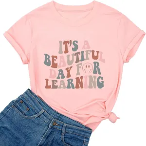 Yimoya Funny Teacher T Shirts for Women It's A Good Day to Do Math Shirt Learning Graphic Tees